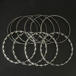 Elegant Silver Bangle Set